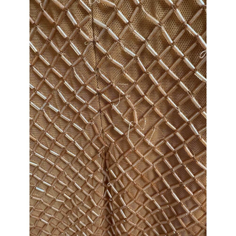 Mac Duggal 93674 Women’s Size 14 Copper Long‎ Sleeve Beaded Mesh Midi Dress NWT - Picture 15 of 15